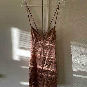 SHEIN Lace Detail Dress in Soft Brown